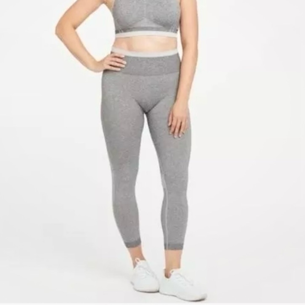 Spanx Seamless Sculpt Leggings Spacedye Cloudy Grey NWT